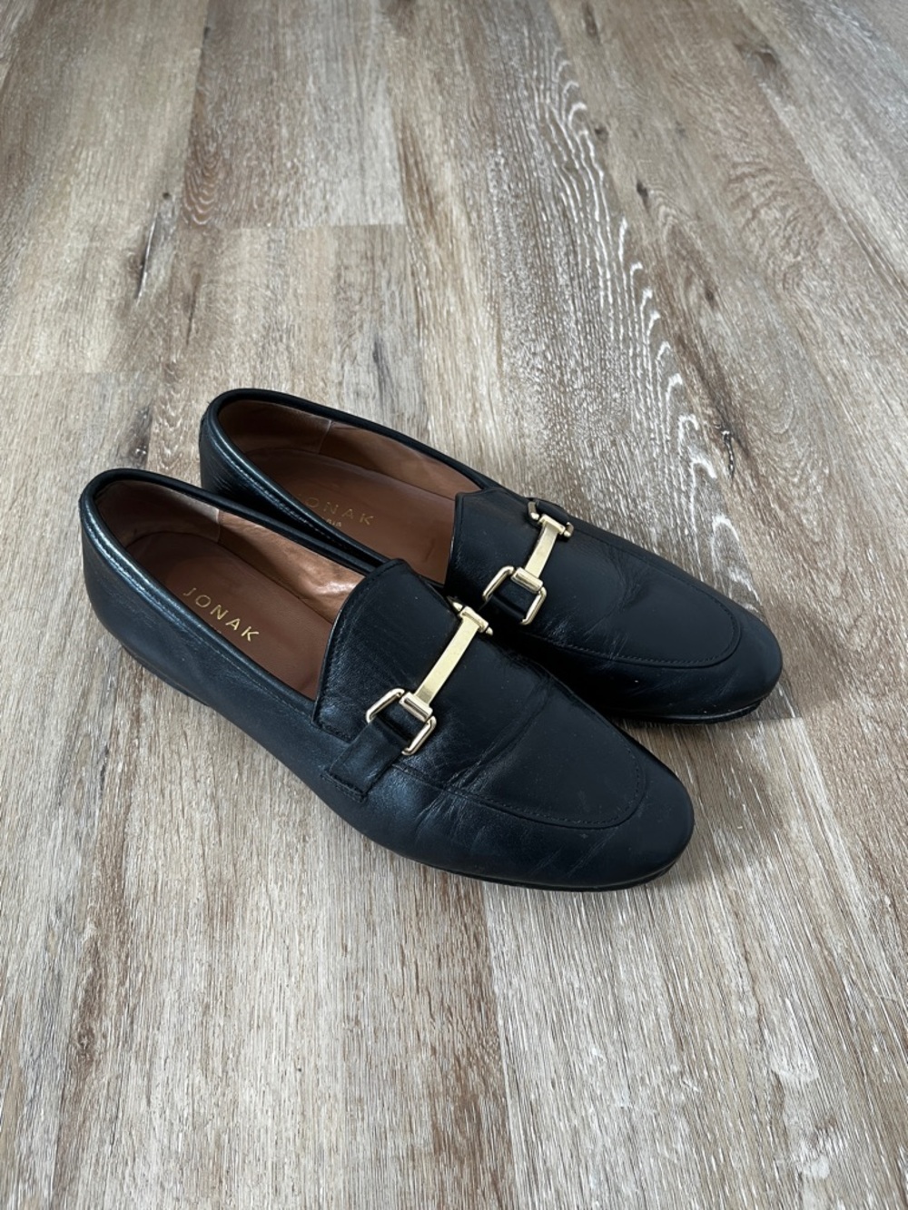 JONAK Paris Gold Bar Loafers Made in Portugal